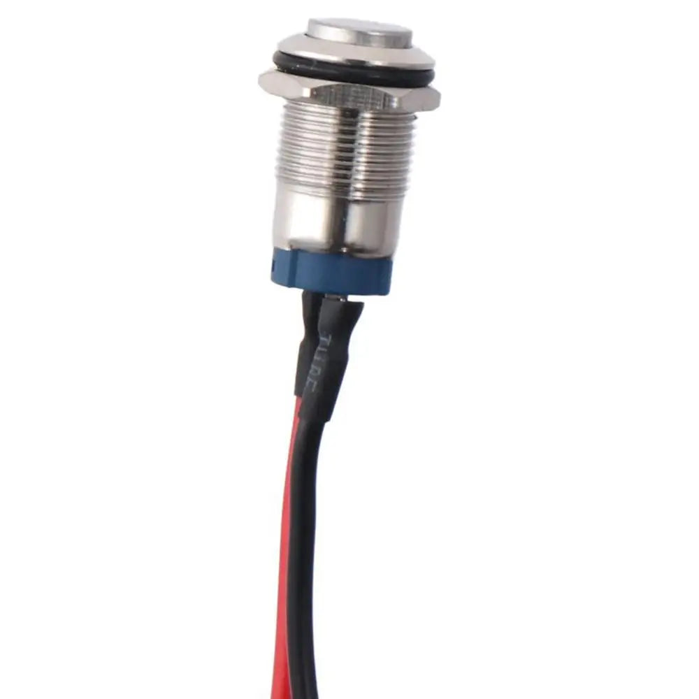 12mm 2A 12V/24V/125V/250V AC Prewired Waterproof Push Button Latching Self-Locking Stainless Steel Push Button On Off Quake