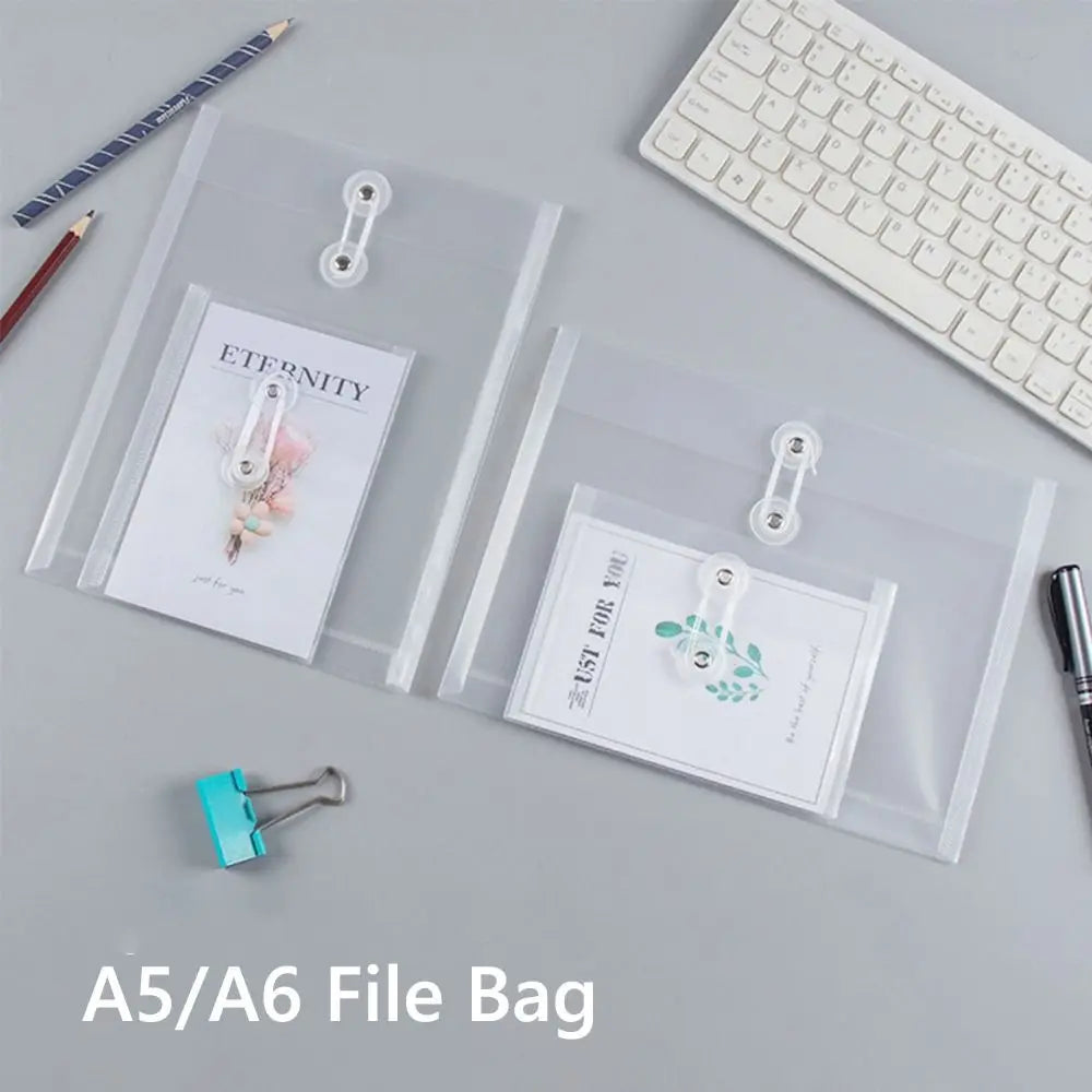 Thickened A5/A6 File Folder Transparent Waterproof File Bag Plastic Filling Organizer Gift Quake