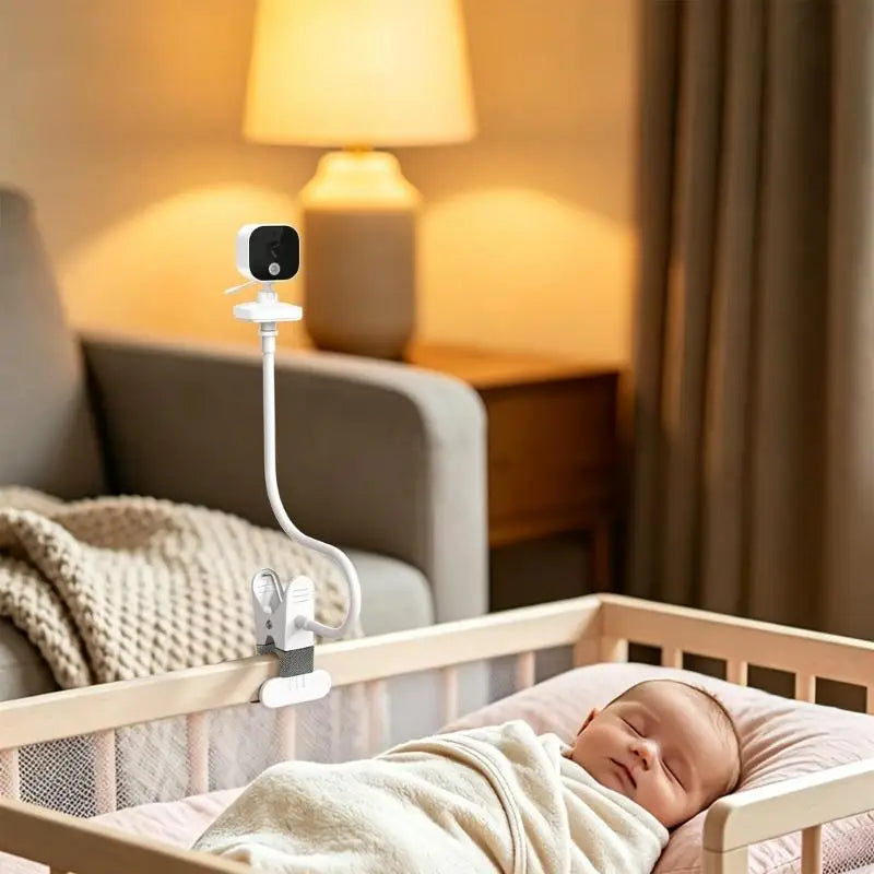 Clamp-On Baby Monitor Camera Mount with Flexible Positioning Arm for GHB ABM700 SM50B Models, Spring Clamp K1KF Quake