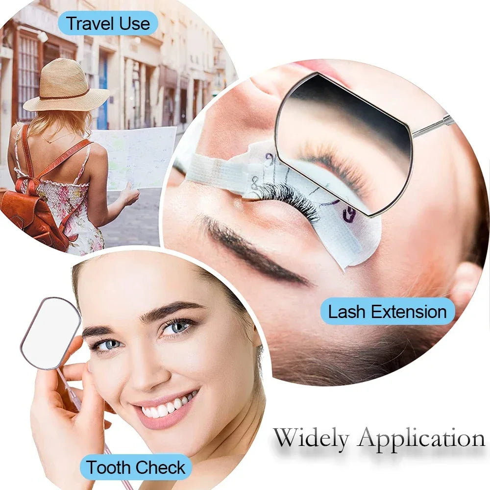 vvocci Extension Supplies Checking False Eyelash Mirror Large Stainless Steel Magnifying Makeup Mirror Dental Mouth Mirror Lash Quake