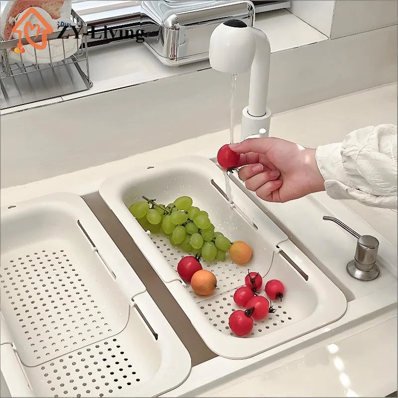 1Pcs Telescopic Sink Drain Basket Plastic Kitchen Sink Storage Basket Quake