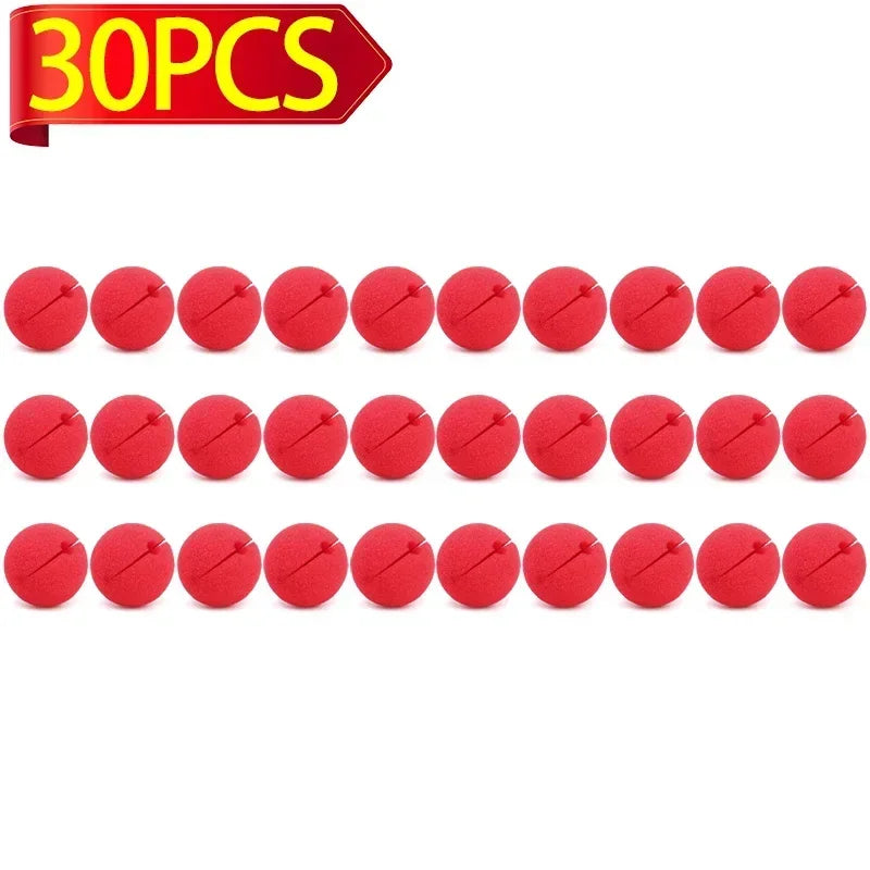 100/1PCS Red Foam Clown Noses Halloween Christmas Party Costume Dress Up Accessories Comedy Show Stage Props Decoration Supplies Quake 30PCS