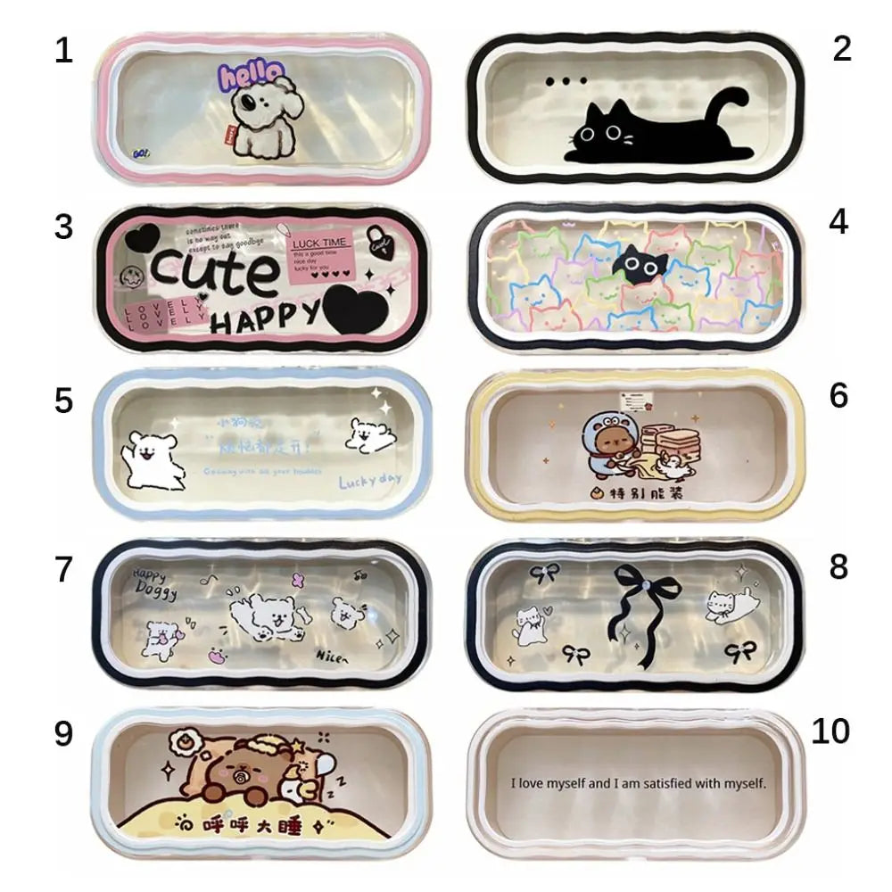 Plastic Puppy Glasses Case Visible Transparent Sunglasses Storage Box Portable Cartoon Animals Glasses Protective Case Gifts Quake