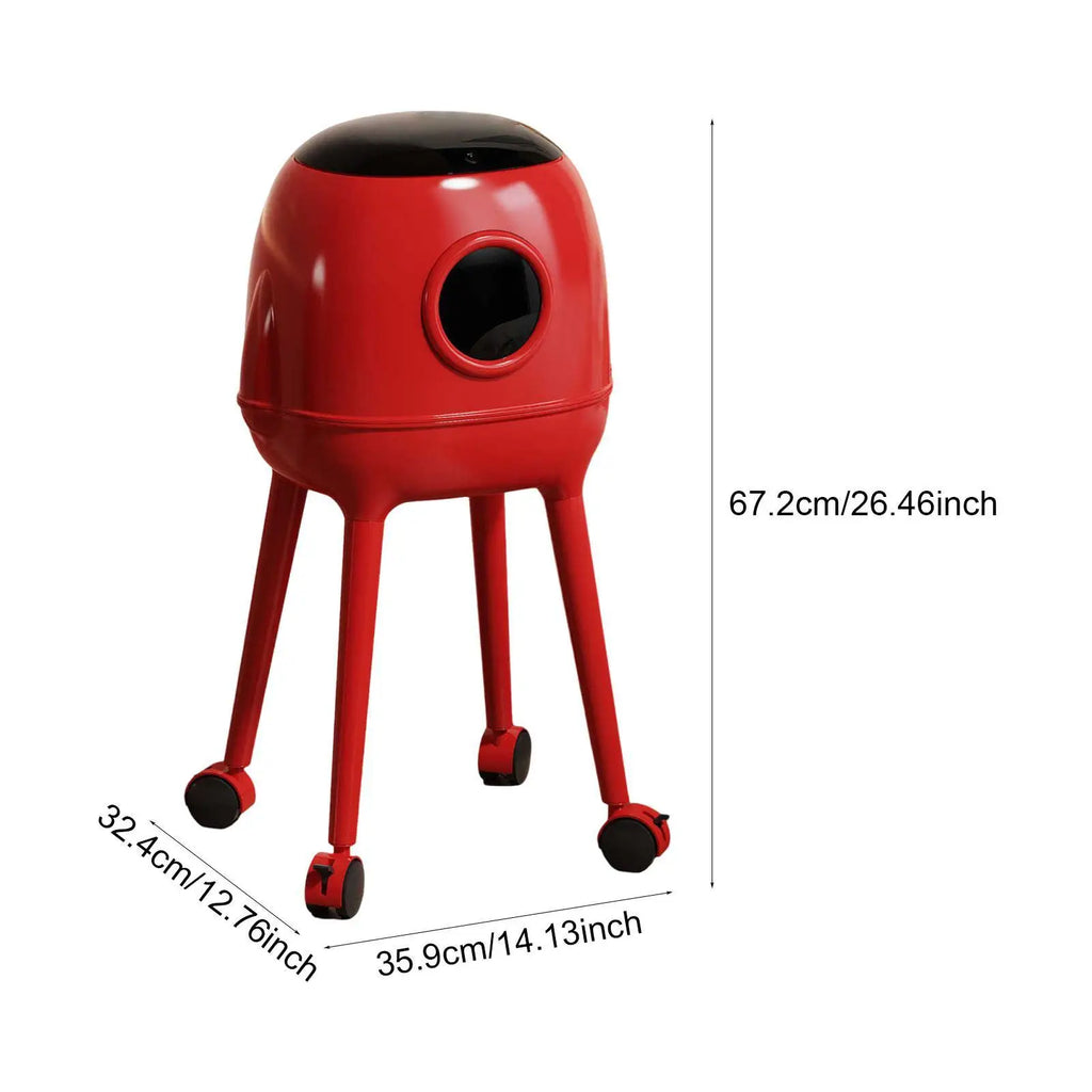 Double Layer Trash Can with Lid High Narrow Garbage Bucket with Wheels for Home Recycling and Storage Quake