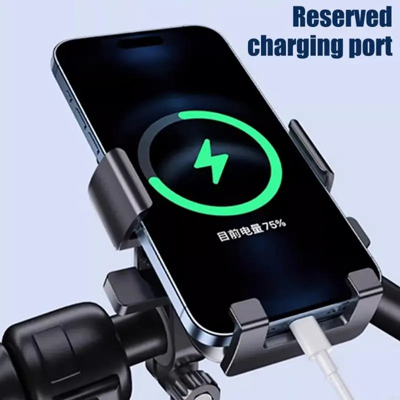Motorcycle Handlebar/Rearview Mirror Mounted Phone Holder Scooter E-Bike Phone Cradle 360 Degree Rotating Shockproof Stand K1KF Quake