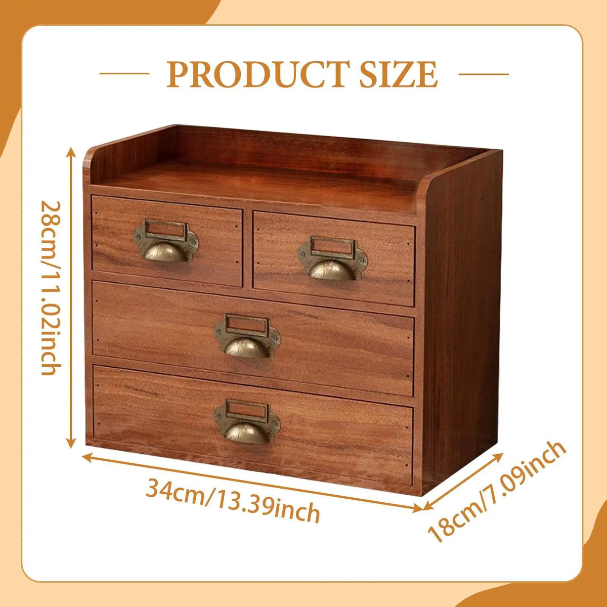 Desk Drawer Organizer Wooden Storage Box Farmhouse Home Decor Dresser Organization for Entryway Daily Use Toiletry Closet Quake