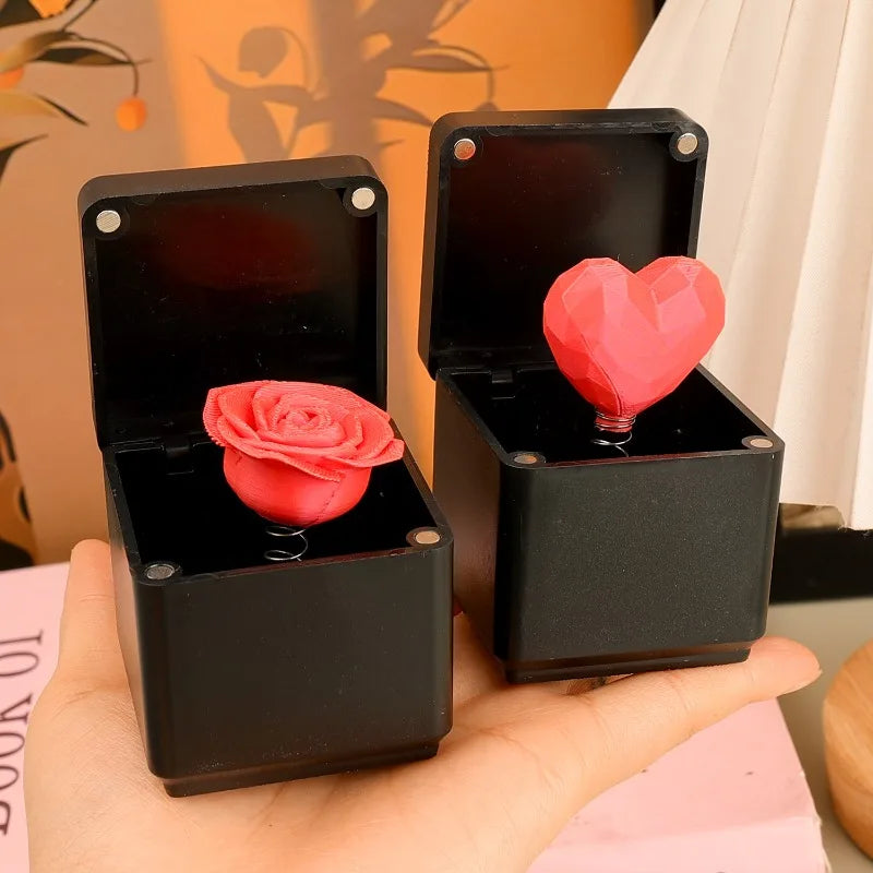 2/1PC Love Rose Pop Up Interesting Gift Box Valentine's Day Romantic Magnetic Gift Box Funny Creative Craft for Guest Home Decor Quake