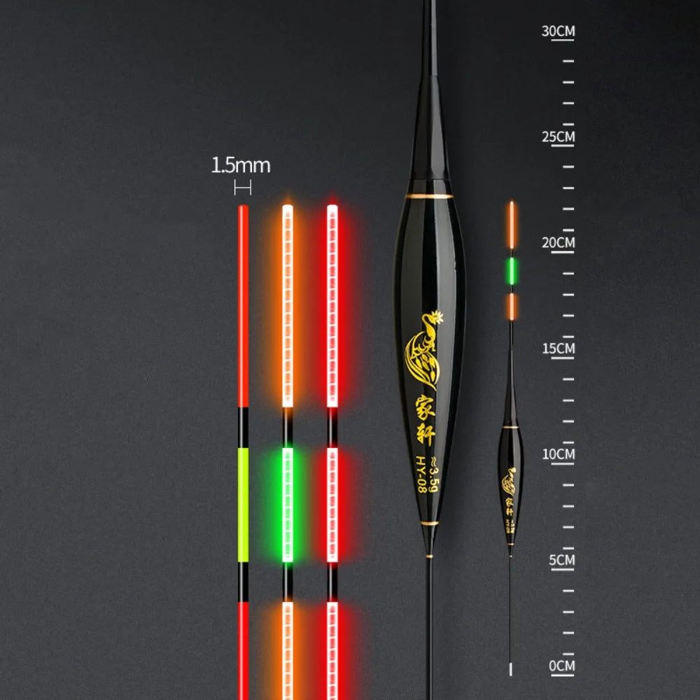 Indicator Electronic Fishing Float Long Tail 2 Light Rock Fishing Floats Slip Drift Tube Buoy Strike Bobbers Buoy Night Fishing Quake eat lead 3.5g