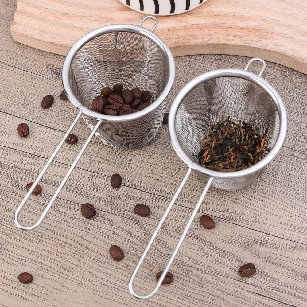 Stainless Steel Tea Infuser Reusable Tea Leak Filter Teapot Strainer Single Ear Shape Coffee Herb Spice Diffuser With Handle Quake