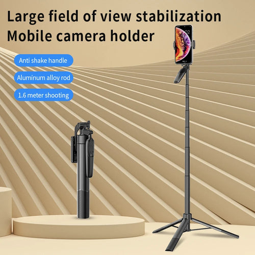 1.6m Wireless Selfie Stick Tripod Stand Foldable Monopod Light For Smartphones Balance Steady Shooting Live Quake Default Title
