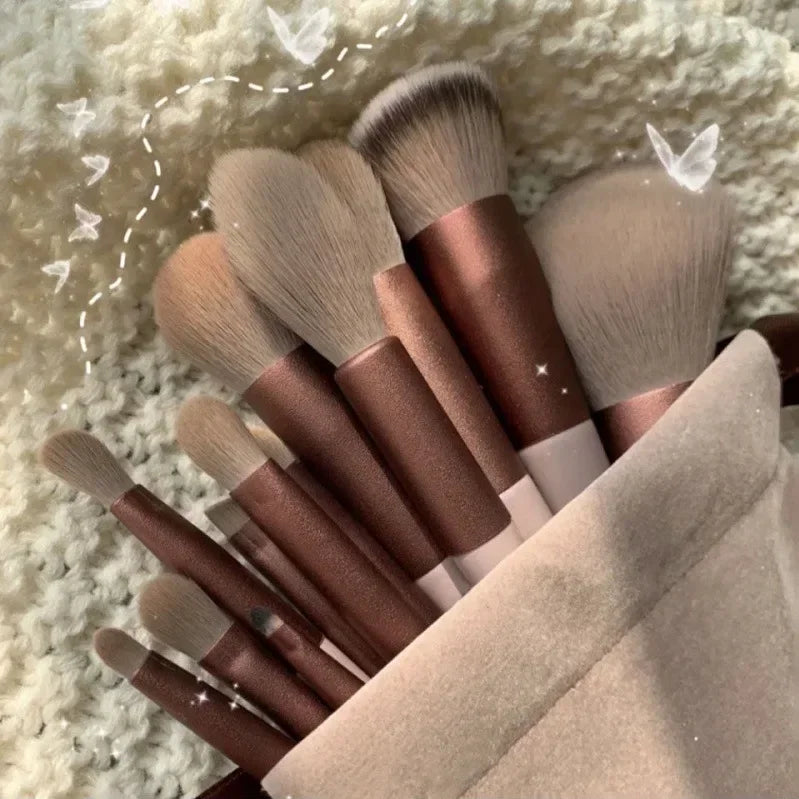 3/13/22pcs Professional Makeup Brushes Tools Set Make Up Brush Tools Kits for Eyeshadow Eyeliner Cosmetics Brushes Maquiagem Quake 13pcs coffee bag