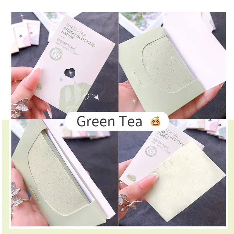 100pcs Matte Pink Facial Oil Blotting Sheet Facel Oil Shrink Pore Face Oil Control Absorbing Film Blotting Paper Face Cleaning Quake No.1
