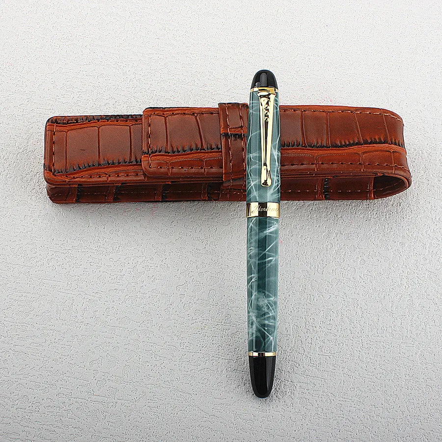 Jinhao 450 Metal Fountain Pen EF/F/M/Bent Nib Golden Trim with Converter Writing Pen PK 20 Quake 450-7 F 0.5MM
