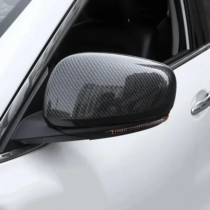 For Renault Kadjar 2016-2019 Car Sticker Rearview Side Mirror Cover Wing Cap Exterior Door Rear View Case Trim Carbon Fiber Look Quake