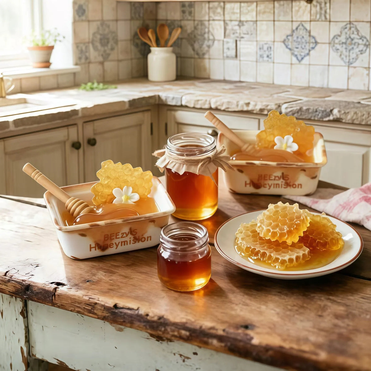 10pcs Sweet 1/6 Miniature Food Osmanthus Honey Box Honey Jar Resin Micro Landscape DIY Fake Food Decor For Dollhouse Accessories Quake