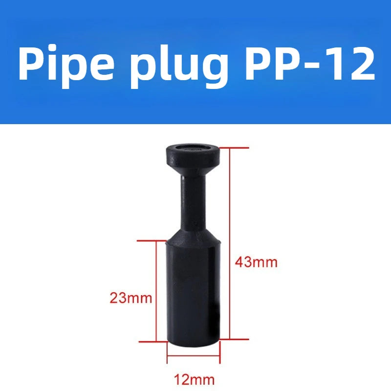 3/5 Pcs PP Pneumatic Connector Quick Plug Plastic Plug Pipe Plug PP 4mm 6mm 8mm 10mm 12mm 14mm 16MM Air Hose Sealing Connector Quake Black PP12 5PCS