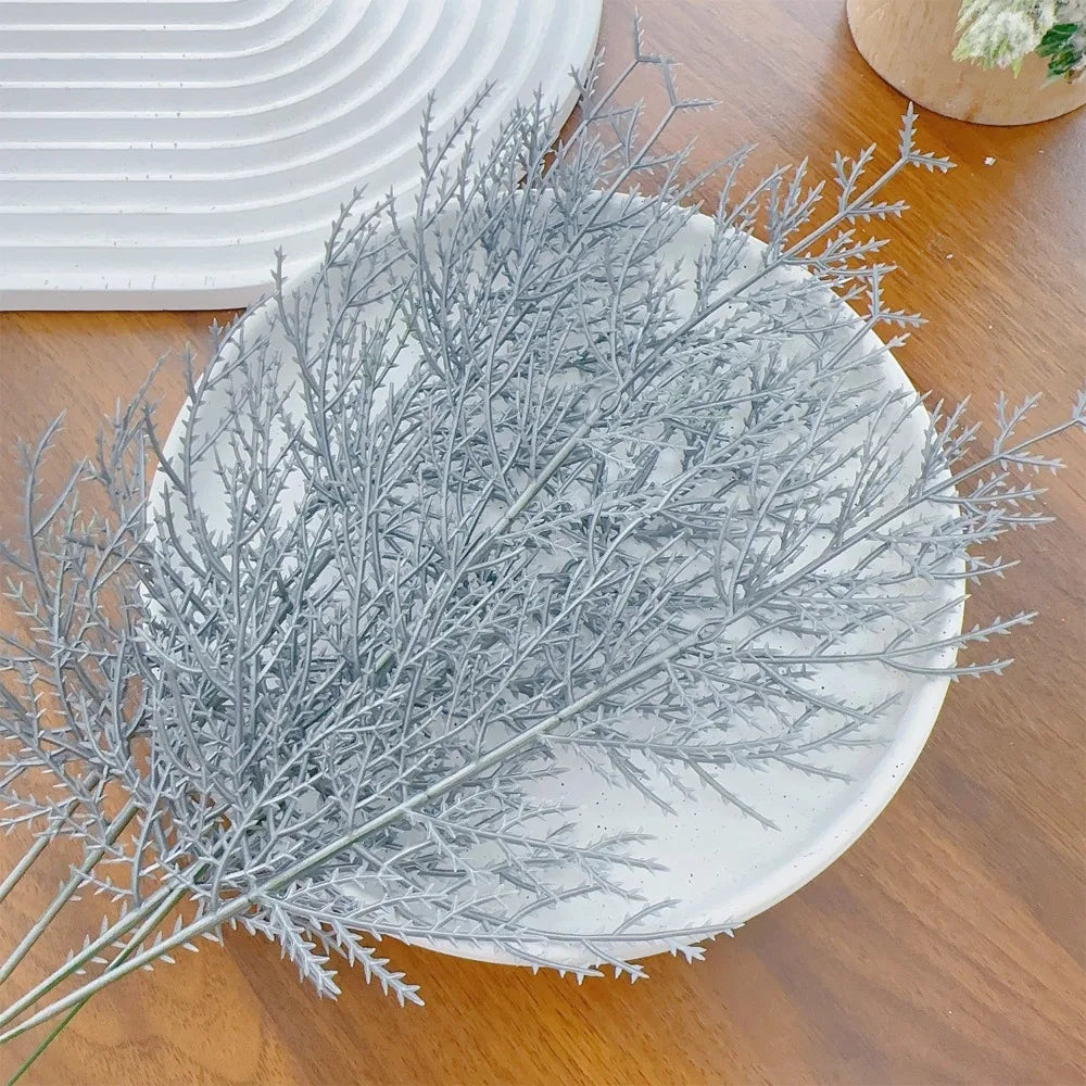 30/5PCS Christmas DIY Artificial Cypress Leaf Wedding Gift Packaging Pine Leaves Fake Plants Christmas Party Dining Table Decor Quake