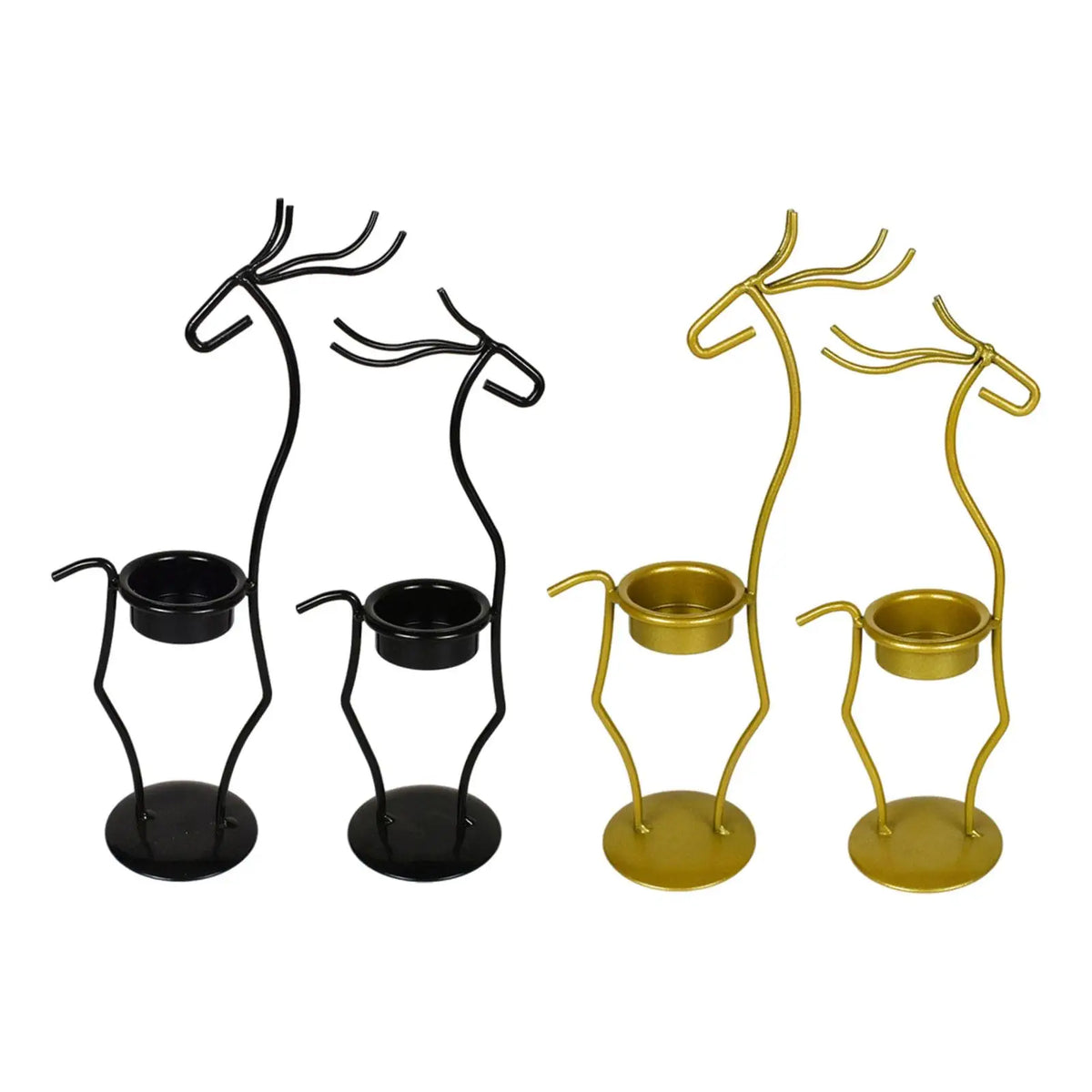 Metal Deer Candle Holders for Pillar Candles Candle Stick Holders Iron Standing Table Centerpieces for Party Anniversary Quake
