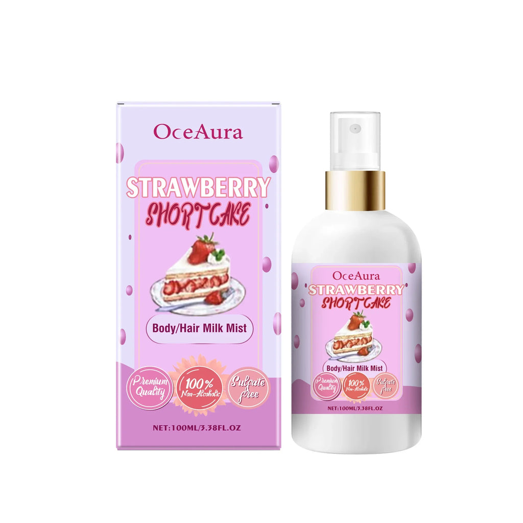 OceAura Strawberry Cake Body Mist, Moisturizing Refreshing Spray for Hair & Body, Mother's Day Gift Idea Sweet Scent Quake