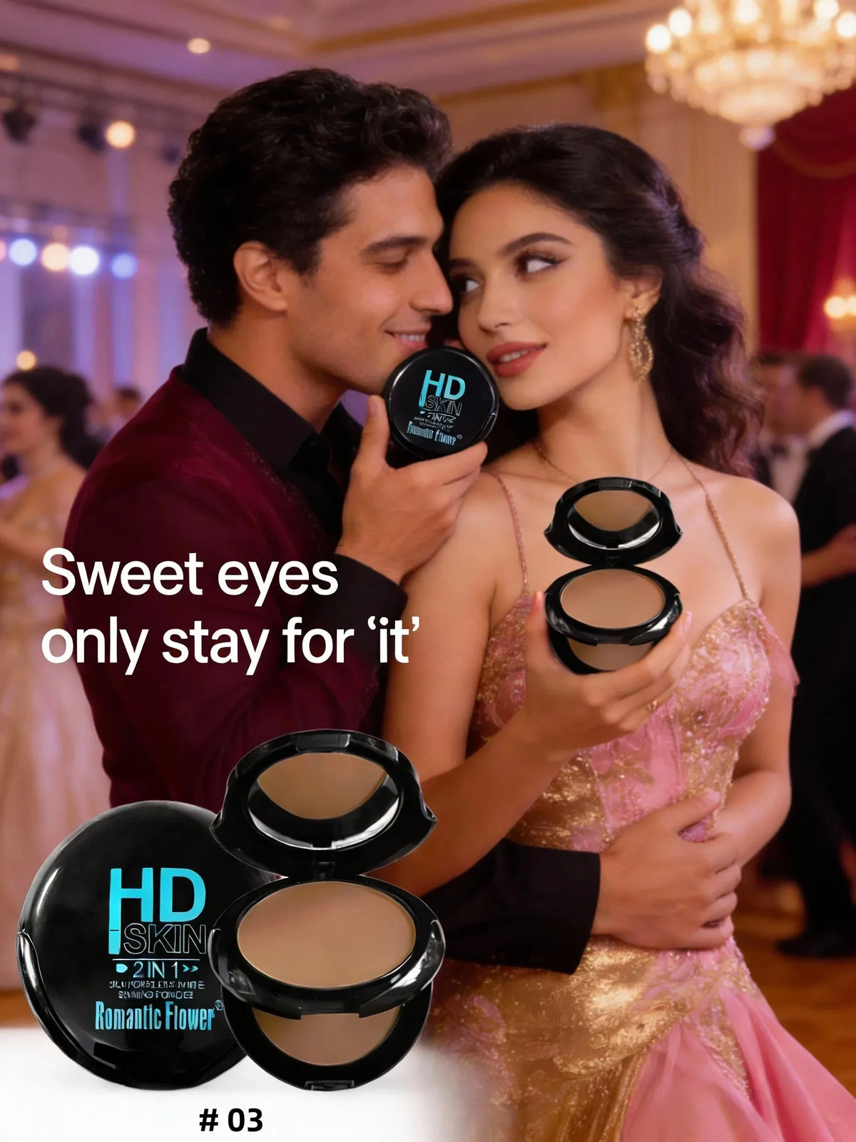 2 in 1 Double Layer Powder Concealer Full Coverage Long Lasting Oil Control Waterproof Makeup with Puff for Daily Use Quake