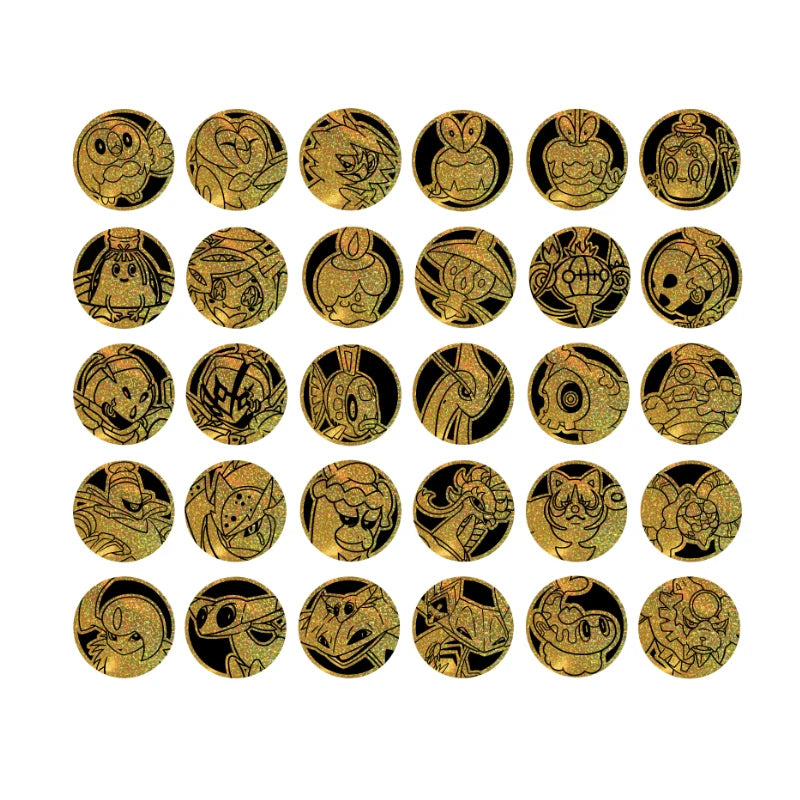 New Pkm 3-in-1 Coin Collection Set Sparkling Fable Stellar Crystal Chasing Glory PTCG Accessory Anime Collectible Gift Toys Quake