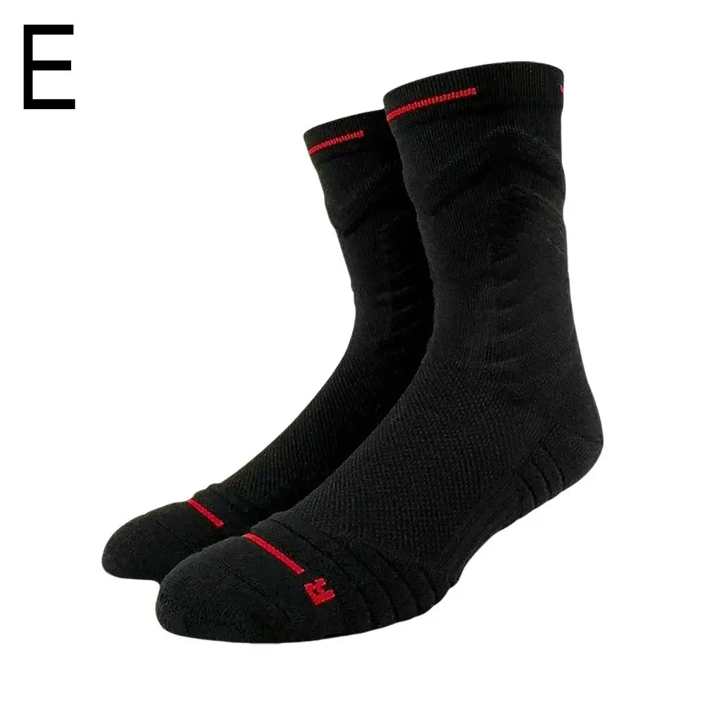 Basketball Socks Bullfighting 2.0 Men High Top Sports Towel Bottom Actual Combat Professional Long Tube Thick Running Socks Quake Black