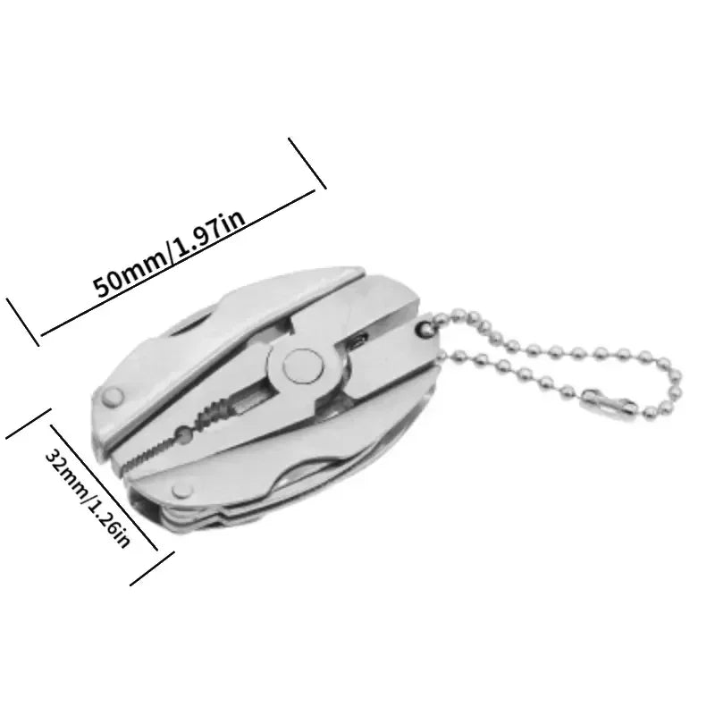 Screwdriver - Perfect Portable Pliers Knife Keychain for Outdoor Use! Stainless Steel Multi-Tool Quake