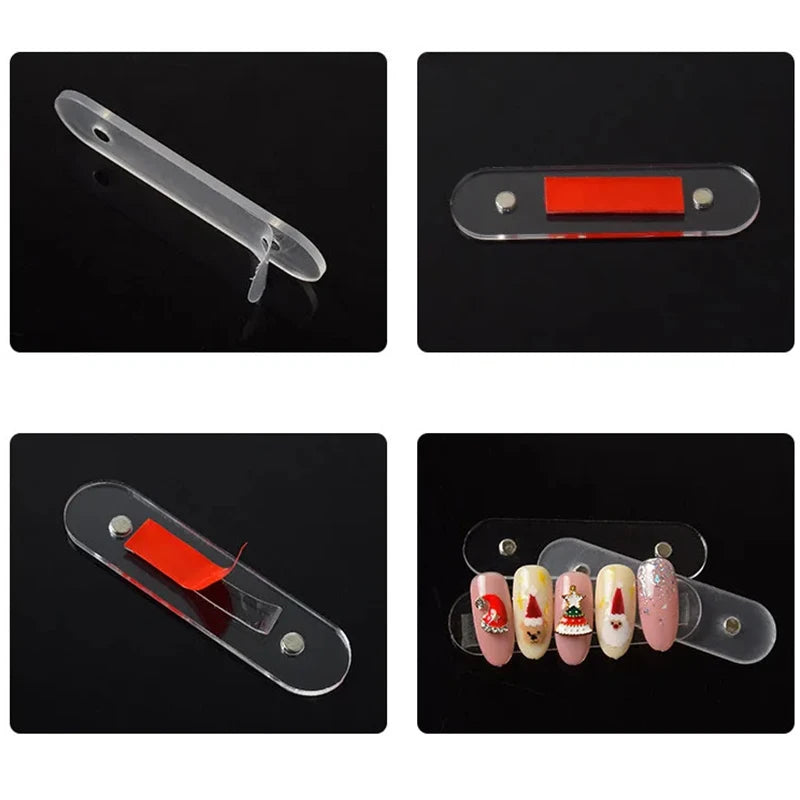 Holder Strip Manicure False Nail Tips 10/20/30pcsDisplay Stand With Magnet Transparent Practice Acrylic Gel Polish Showing Tool Quake