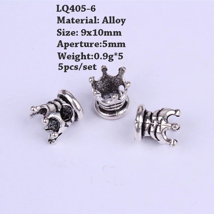 5 Pcs Hair Braids Reggae Dirty Braid Decorative Beads Styling Tools Silver Gold Dread Dreadlock Beads Rings for Hair Accessories Quake LQ405-6