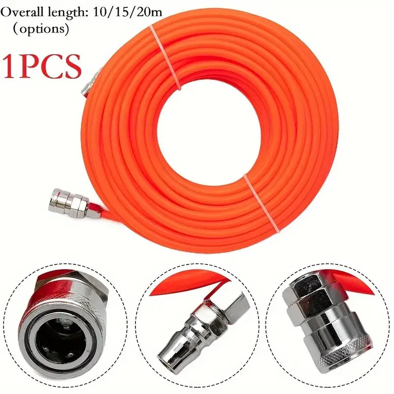 PE (Polyethylene) Air Compressor Hose with Quick Connect Couplings, Universal Thread Standard for Europe and America, Quake