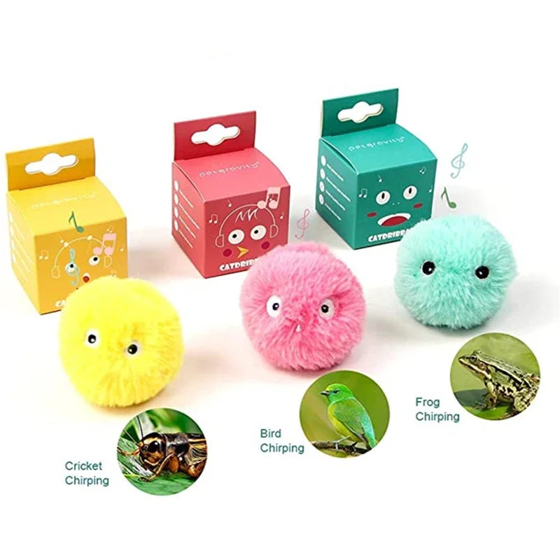 Smart Cat Toys Plush Electric Catnip Training Toy Kitten Touch Sounding Pet Product Squeak Toy Ball Quake