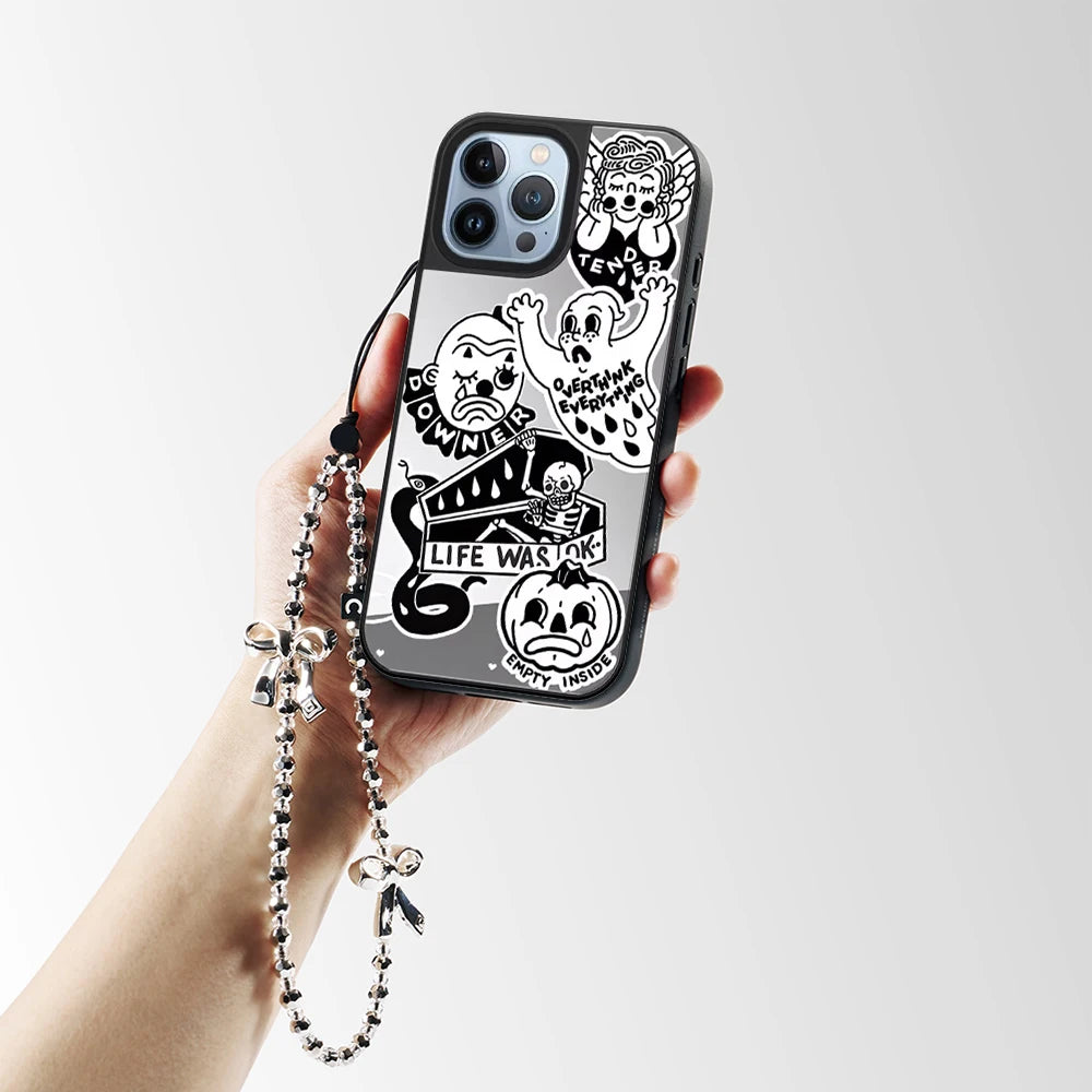 Vacation Summer Pattern Mirror Surface Magnetic Phone Case Cover for IPhone 13 14 15 16 17 18 Pro Max Case Quake