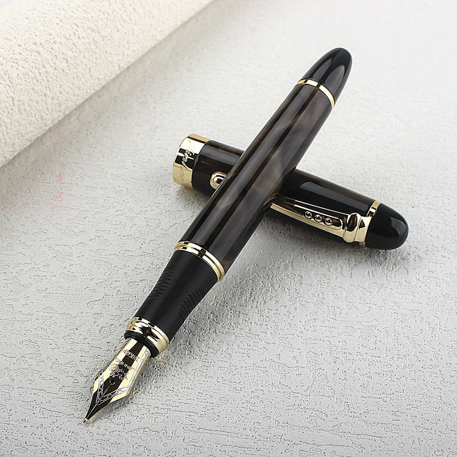 Jinhao 450 Metal Fountain Pen EF/F/M/Bent Nib Golden Trim with Converter Writing Pen PK 20 Quake