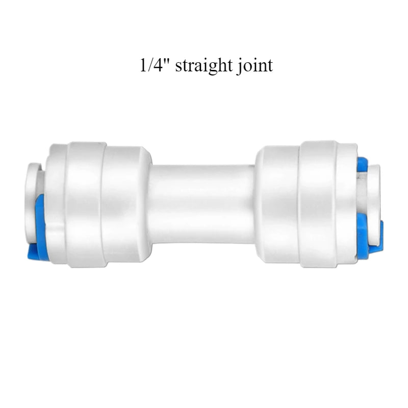 Water Tubing to Connect Quick Connect Fitting Hose Pipe RO Water Reverse Osmosis System Water Tube Fitting 1/4" 3/8" Tube OD Quake 1 I 4 straight joint
