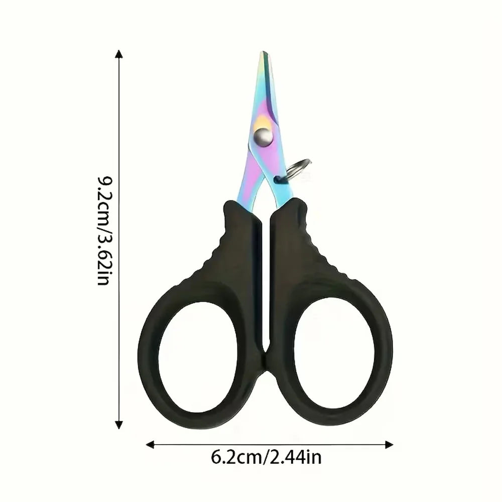 2Pcs Heavy-Duty Fishing Scissors, Non-Slip Serrated Edges, Suitable for Cutting Braided Line in Saltwater & Freshwater, Basic Fishing Quake