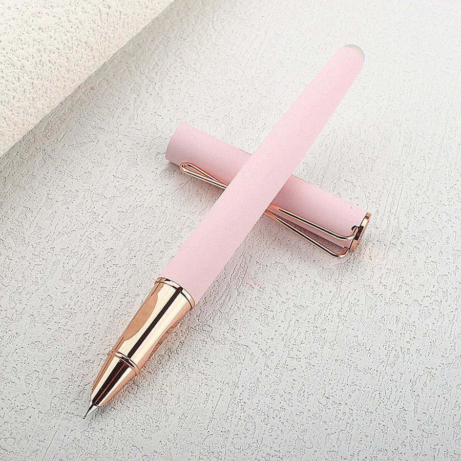 Luxury Metal Fountain Pen Rose Gold Clip EF Nib Ink Pen Luxury Writing Pens for Stationery Business Office School Supplies Quake 5052-1 0.38MM