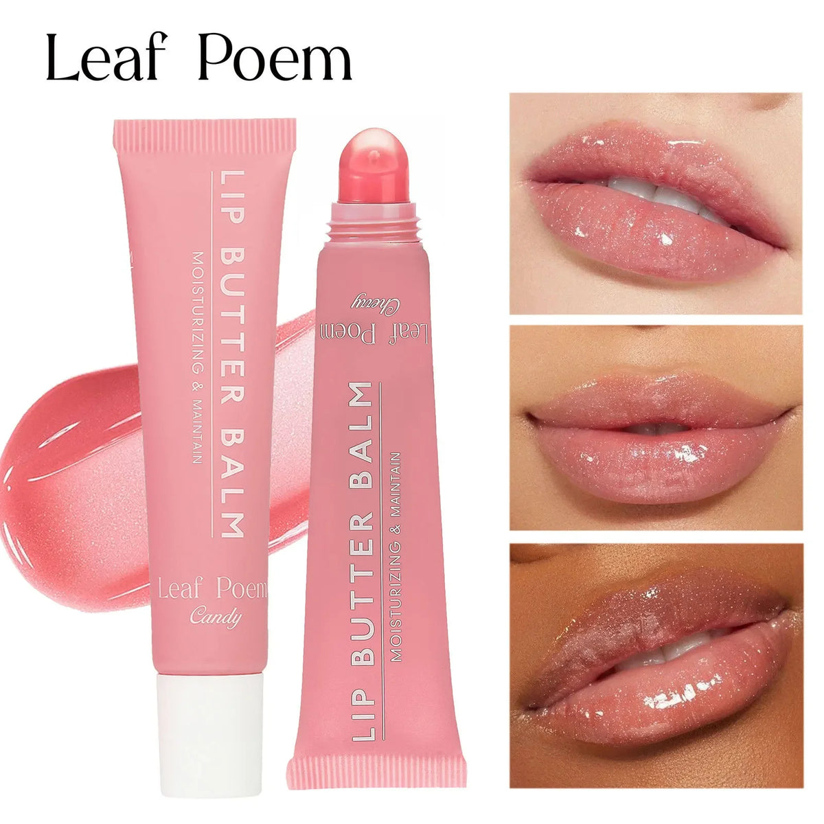 LEAF P0EM Butter Lip Glaze - Tinted Shiny Lip Lacquer Oil Lip Oil Hydrating Non-Sticky Lip Care for Women Easter Bunny Gift Quake