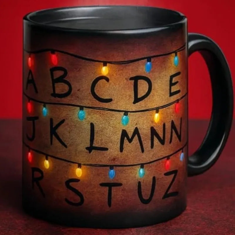 Ceramic craft cup Stranger Lights 11oz Thermochromic Mug Temperature Heat Sensitive Festival Light Cup for Coffee Milk Tea Quake