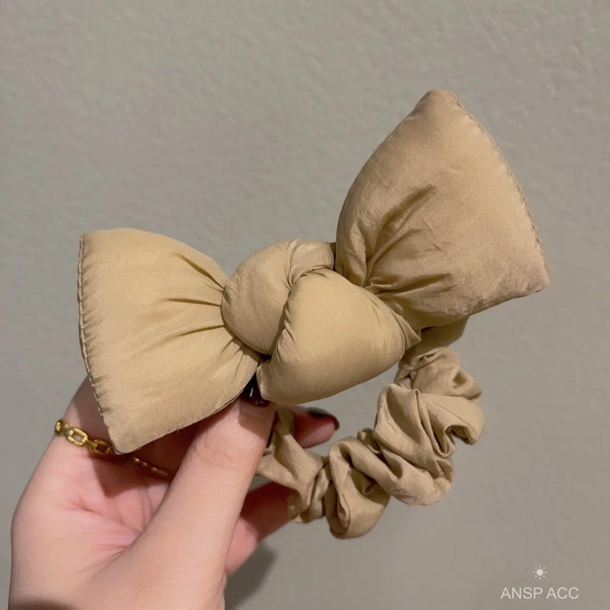 New Sponge Bow High Elastic Hair Bands for Women Girls Sweet Cute Ponytails Scrunchie Lady Head Rope Korean Fashion Head Accesso Quake Khaki