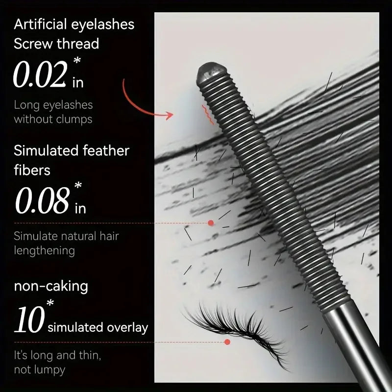 Steel Tube Mascara-Special Spiral Brush, Waterproof Long-Lasting Silk Fiber Mascara, Keep Each Eyelash Curled for a Long Time Ma Quake