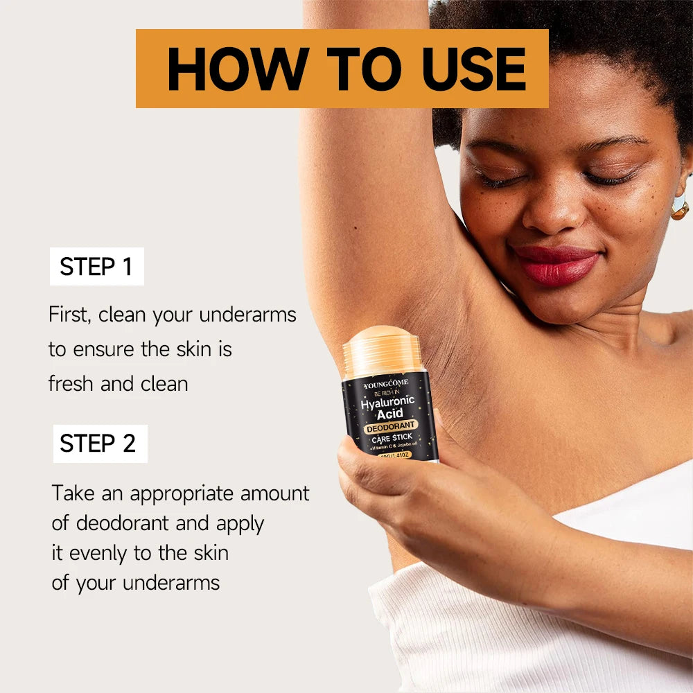 Hyaluronic Acid Deodorant Stick Underarm Bad Smell Sweating Removal Armpit Refreshing Antiperspirant Lasting Aroma Deodorant Quake