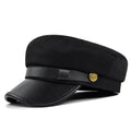 Flat Cap Vintage Navy Cap British Style Octagonal Hat Beret Hats Duck Tongue Cap Newsboy Hat Flat Peaked Caps Women Men Quake Black