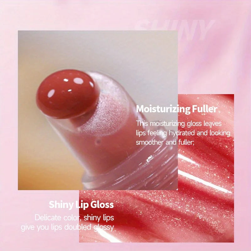 Shimmer Lip Oil Tinted For Fuller Lip Effect, Collagen Lip Gloss, Moisturizing Lip Care Extreme Volume Lip Essence Lips Enhancer Quake