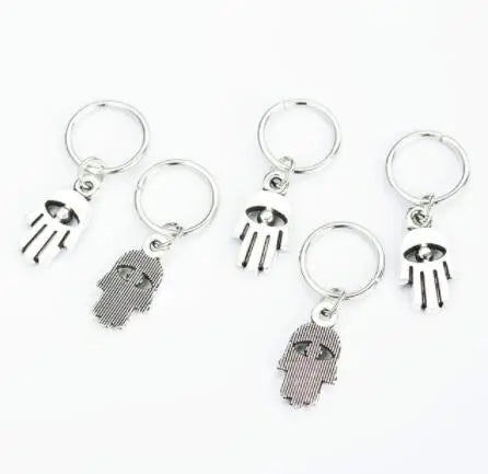 5pcs/Pack Stars Ring Charms Hair Braid Dread Dreadlock Beads Clips Cuffs Rings Jewelry Dreadlock Clasps Hair Accessories Tools Quake 5pcs 30