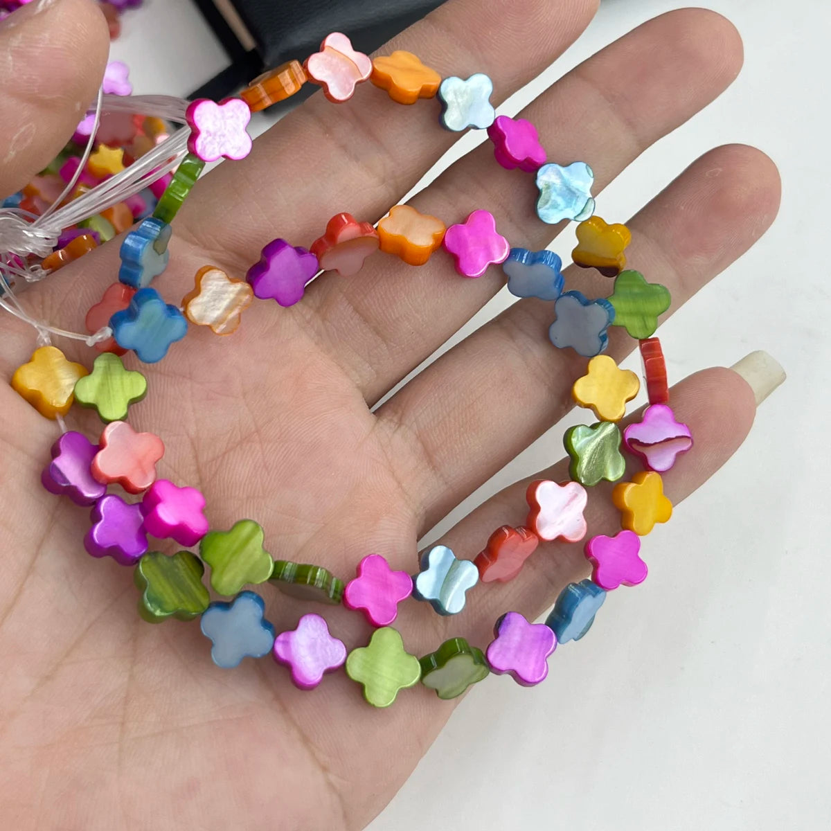 Shell Colorful Isolation Beads Flat Cross Beads 8mm For Jewelry Making DIY Necklace Earrings Bracelet Accessory Quake