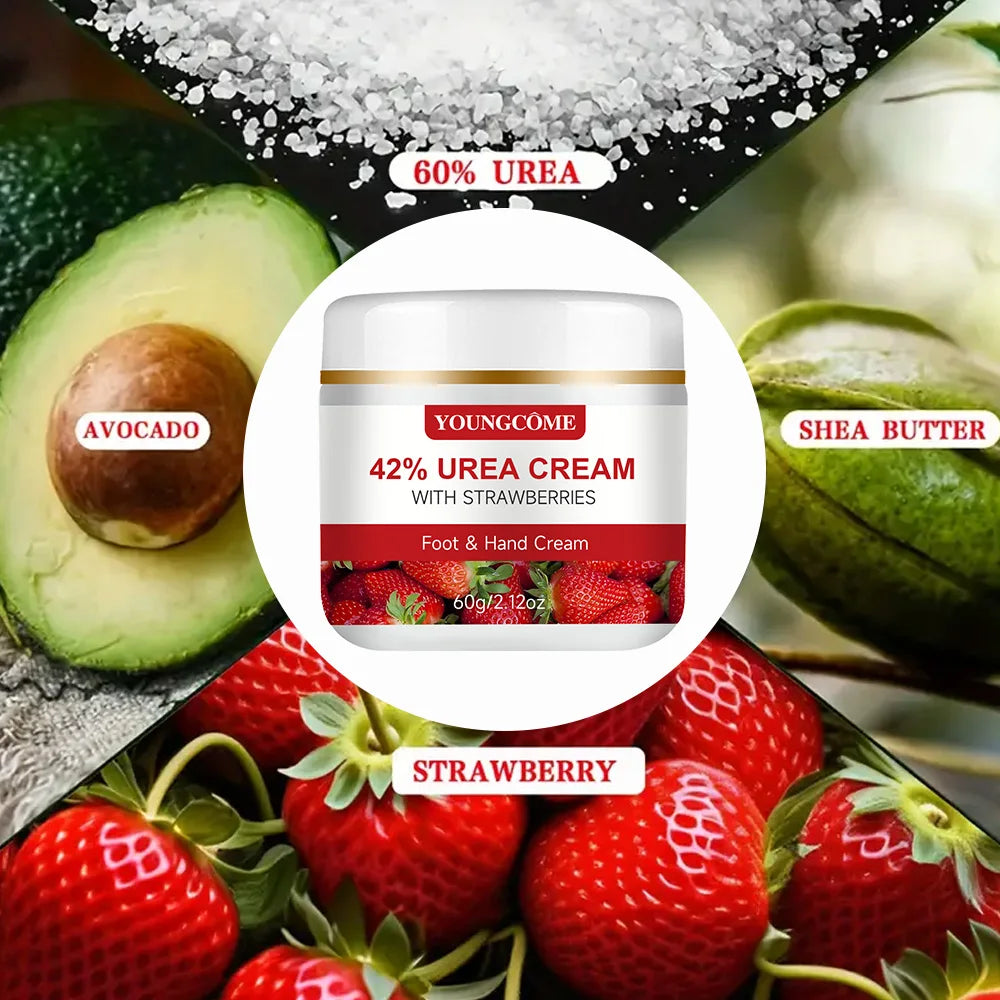 42% urea strawberry hand and foot cream,moisturizes andsmooths your hands and feet,suitable for men and women of all skin types Quake