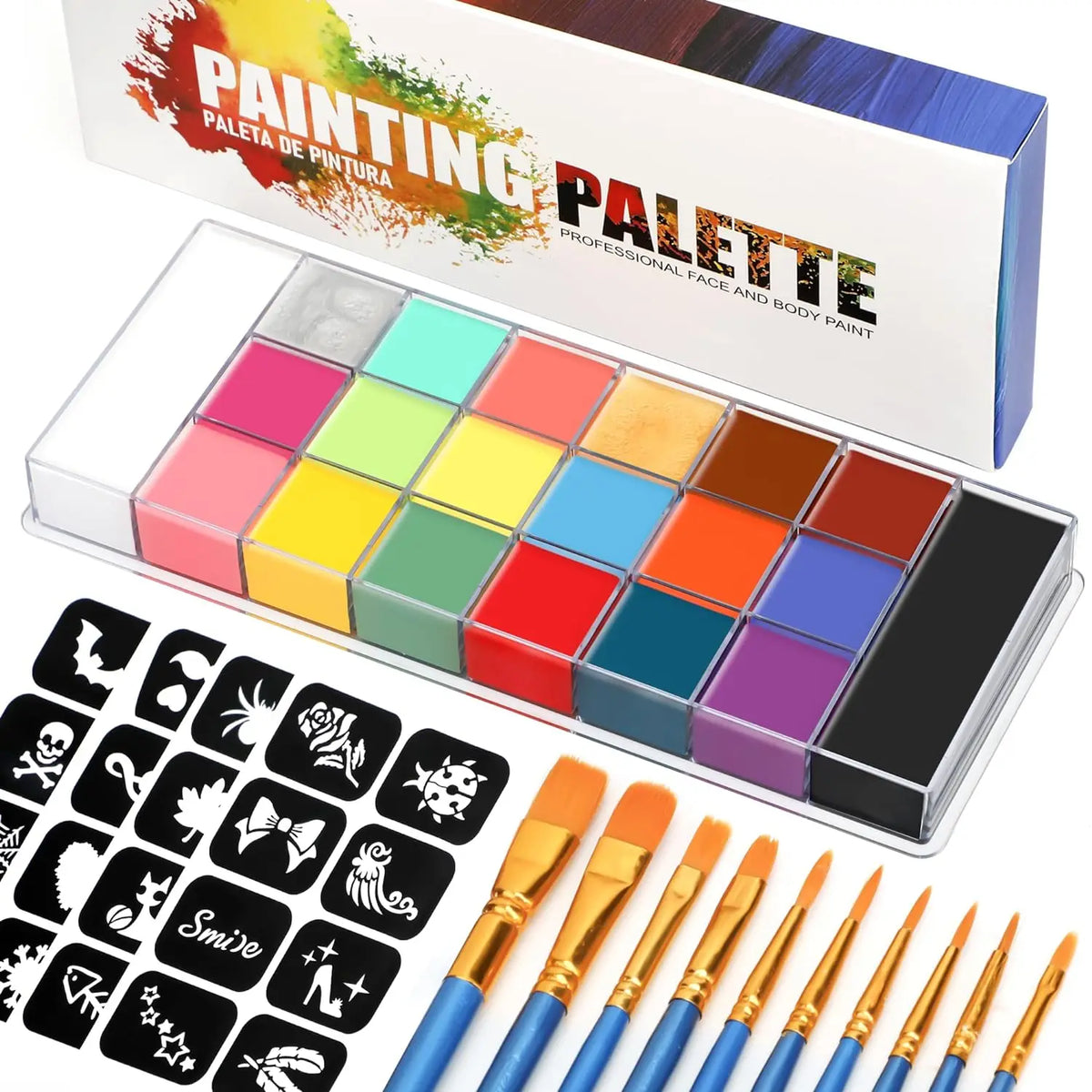 20 Colors Face Body Painting Oil Safe Kids Flash Tattoo Painting Art Halloween Party Makeup Fancy Dress Beauty Palette Set Quake 3 pcs