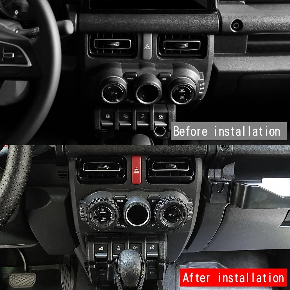 For Car Interior Styling AC Knob Ring Trim Interior Decoration Ring Automotive Interior Sticker Long-lasting Silicone Material Quake