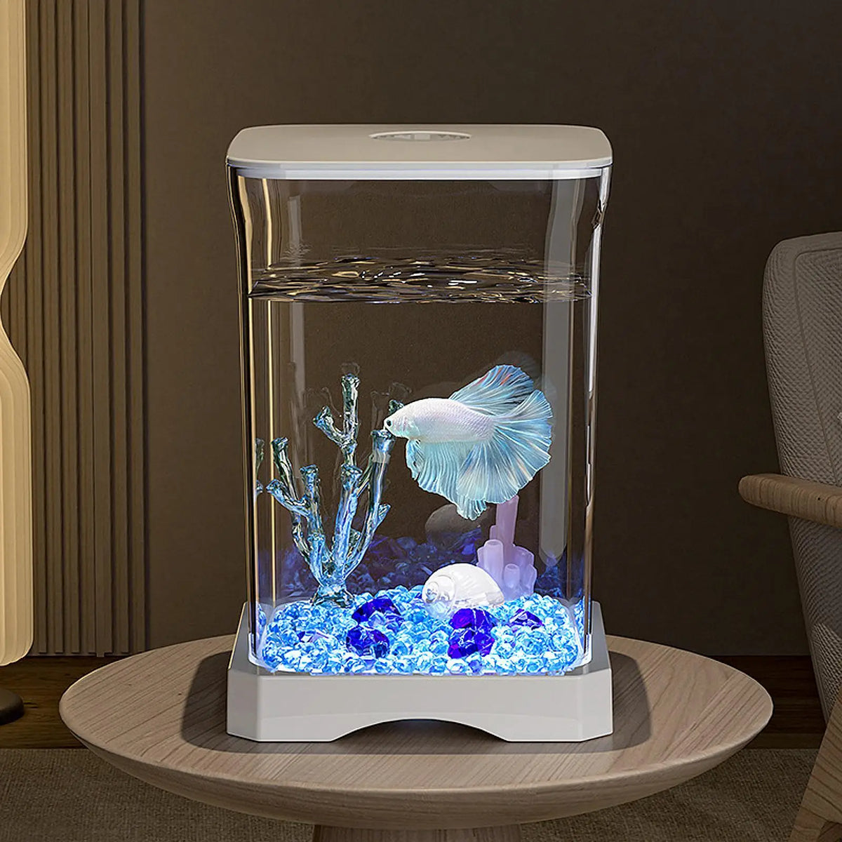 Fish Tank Clear Fish Bowl Breeding Tank Multipurpose Thickened Small Goldfish Tank for Home Tabletop Living Room Office Turtle Quake