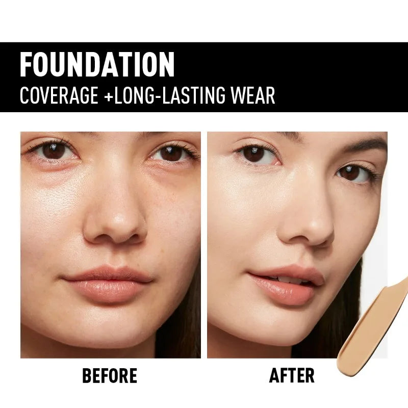 Facial Liquid Foundation 30ml High Coverage Waterproof and Sweatproof Concealer Makeup Foundation Liquid Foundation Makeup Quake